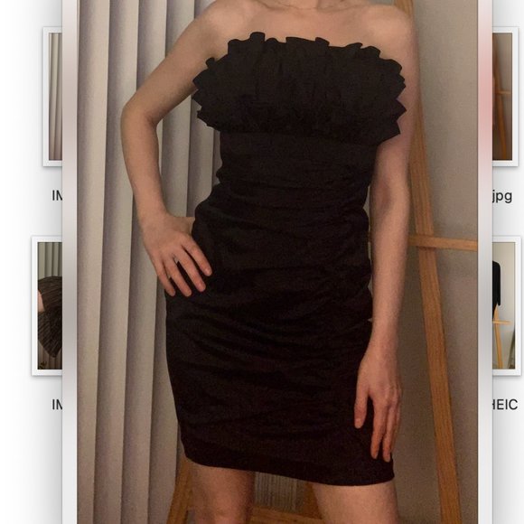 BLACK PARTY DRESS MINI NEW LAURA PETITE - Picture 2 of 9